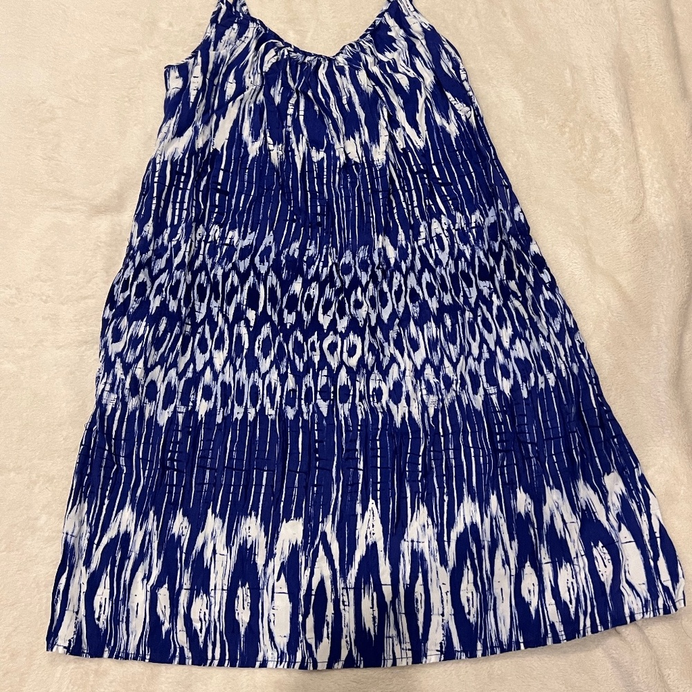 TOMMY BAHAMA blue and white short dress size S